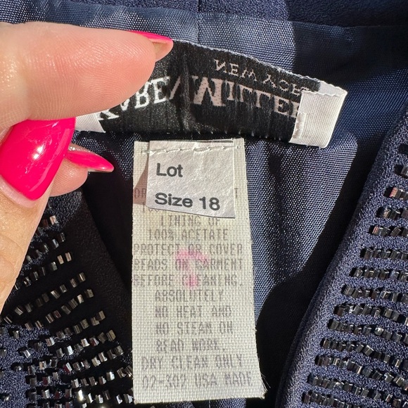 Karen Miller New York Navy Dress With Matching Jacket, Size 18 - Picture 16 of 16